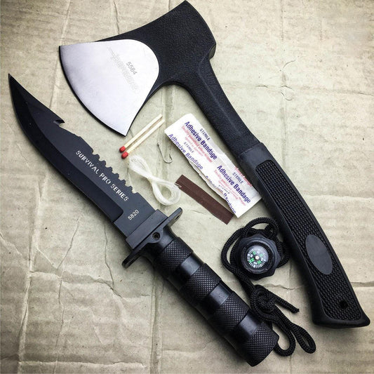 Set of Knife and Axe outdoor gear collection