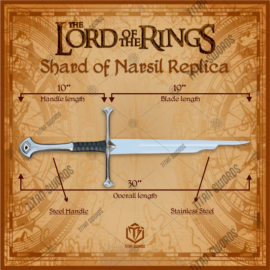 Premium Shards of Narsil Epic Relic Sword Replica LOTR with Ebony Plaque