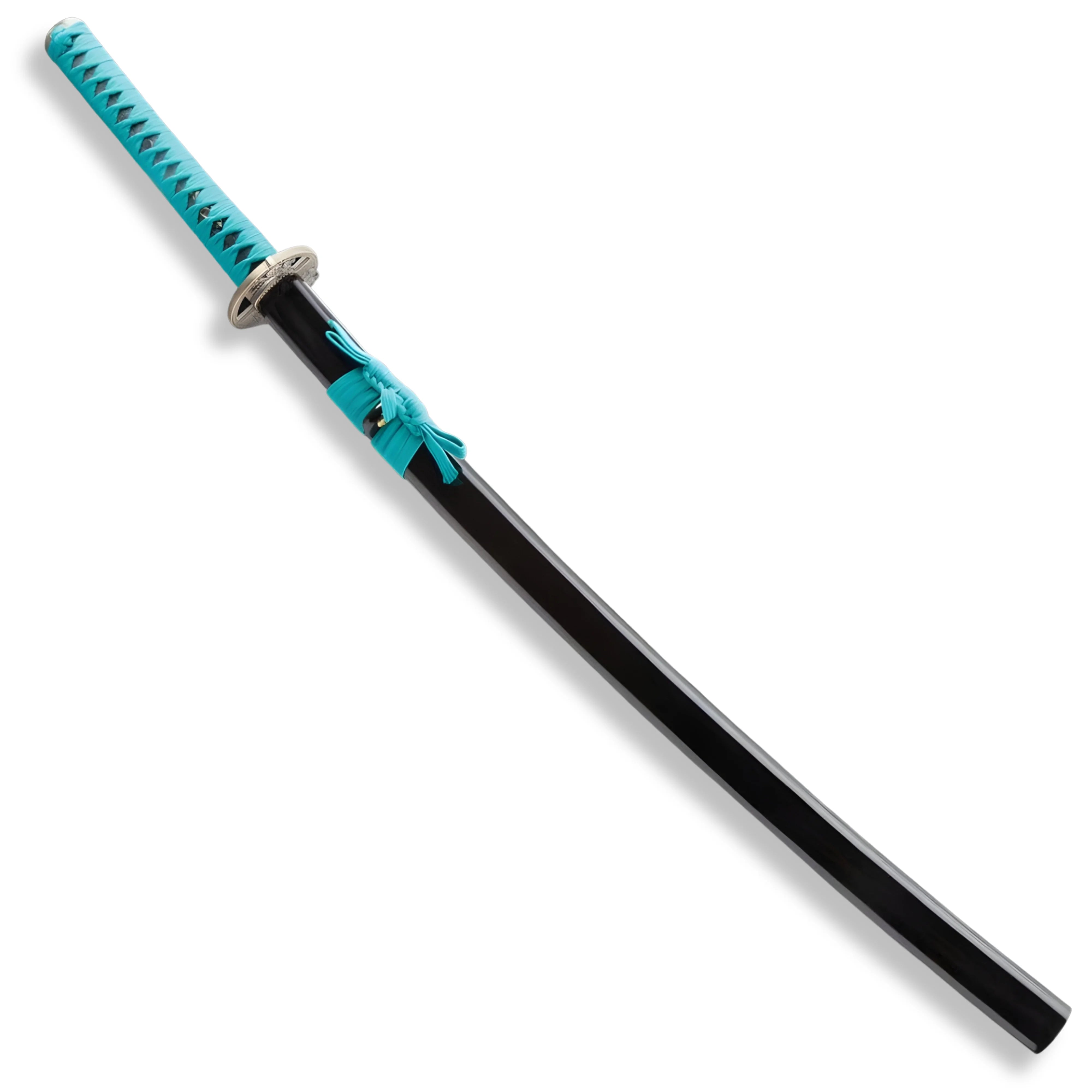 Premium Shinwa Regal Teal Katana Samurai Damascus Sword with damascus steel.