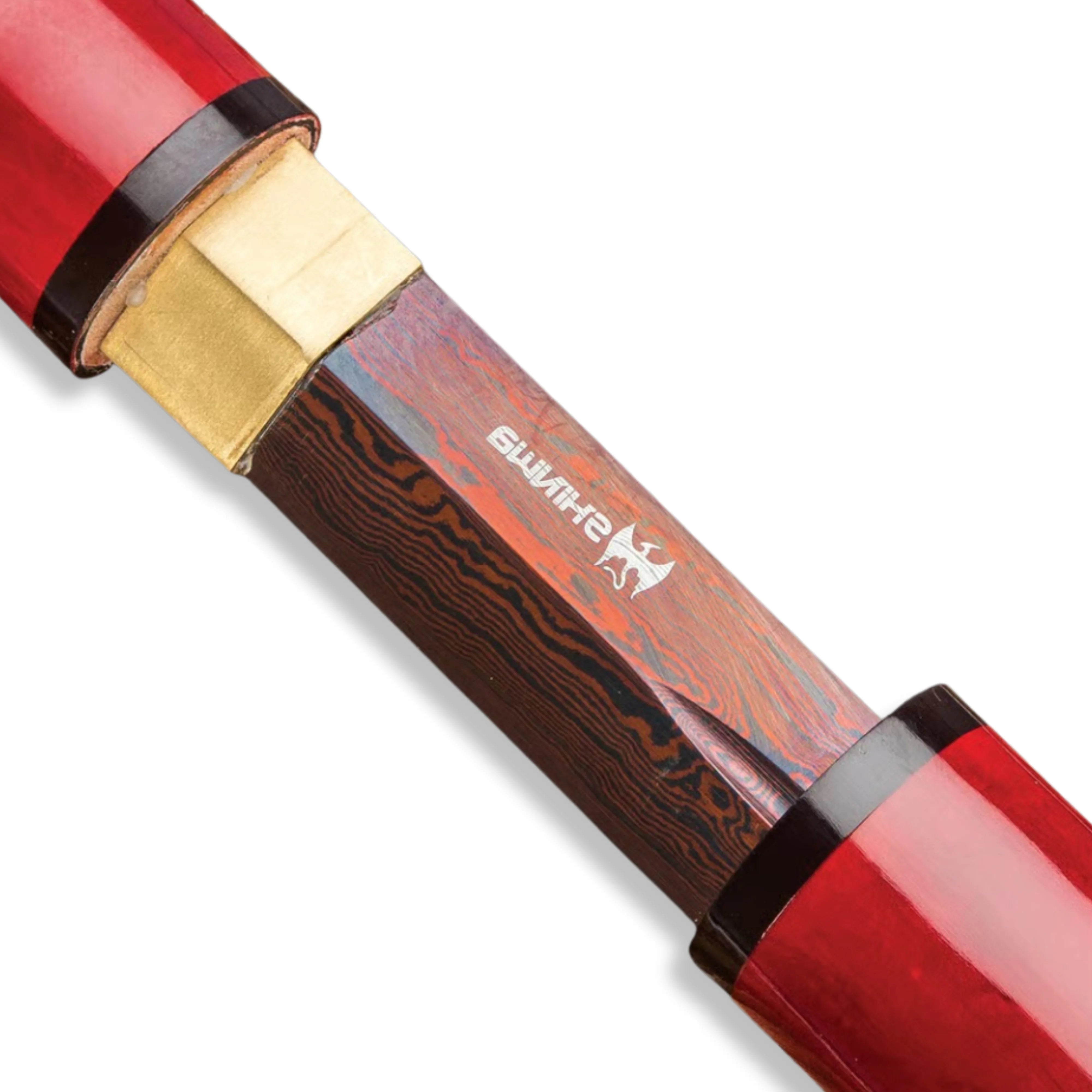 Premium Shinwa ScarletFang Shirasaya Katana Samurai Damascus Sword with damascus steel.