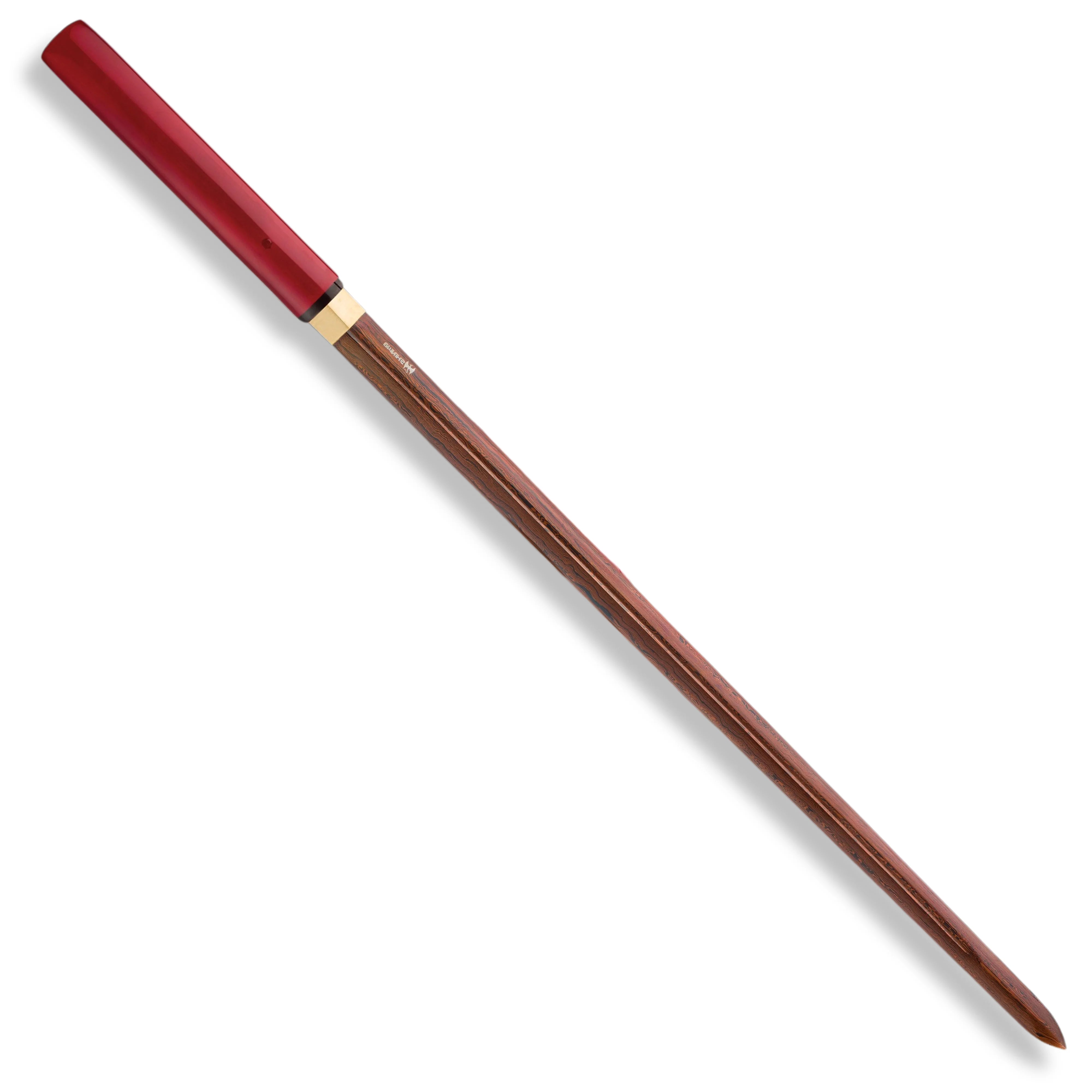 Premium Shinwa ScarletFang Shirasaya Katana Samurai Damascus Sword with damascus steel.