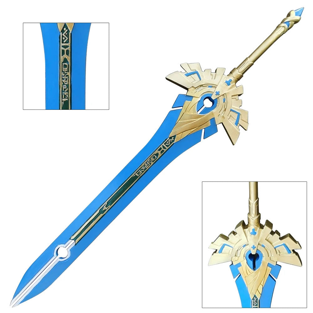 Decorative Sky-Ripping Dragon Spine Sword displayed as a Genshin Impact collectible for gaming and fantasy enthusiasts.