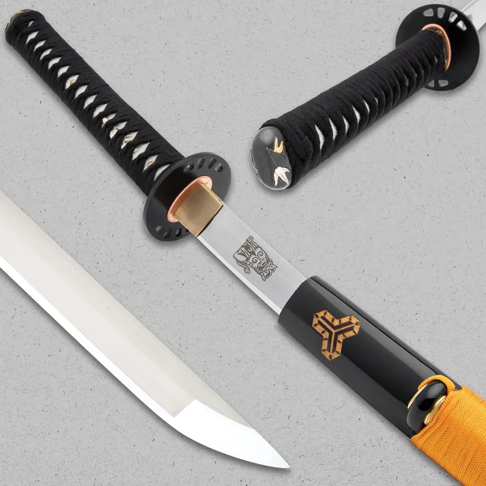 Sokojikara Bride's katana with 28.5-inch 1095 carbon blade and yellow scabbard for collection