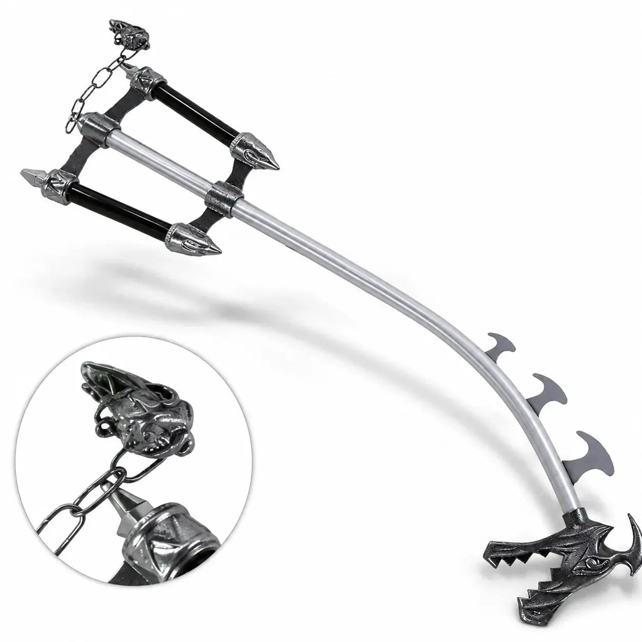 Sora Fatal Crest Keyblade prop replica Kingdom Hearts handle and guard close-up detail