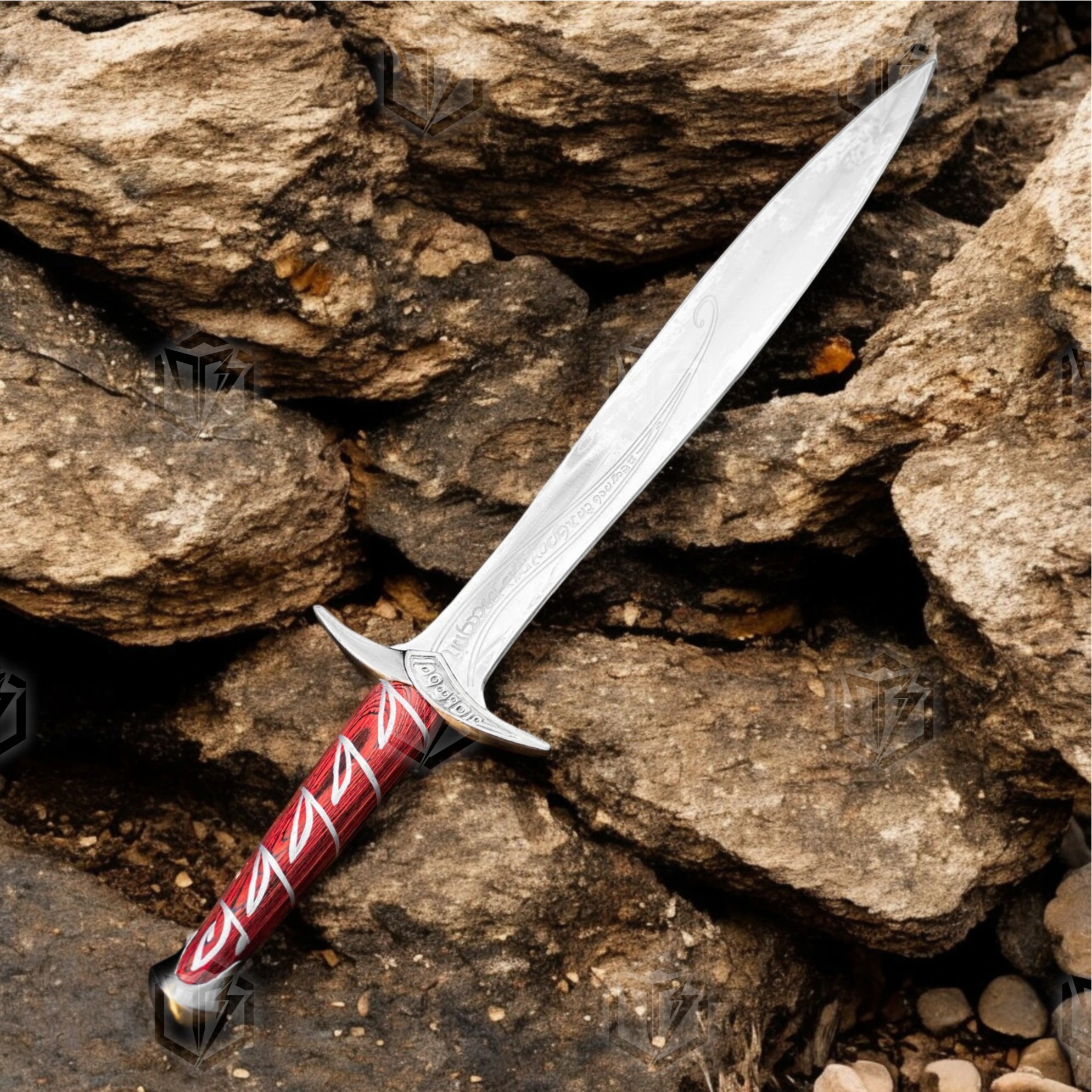 Premium Sting Elven Legacy Sword LOTR Replica with Mahogany Stand
