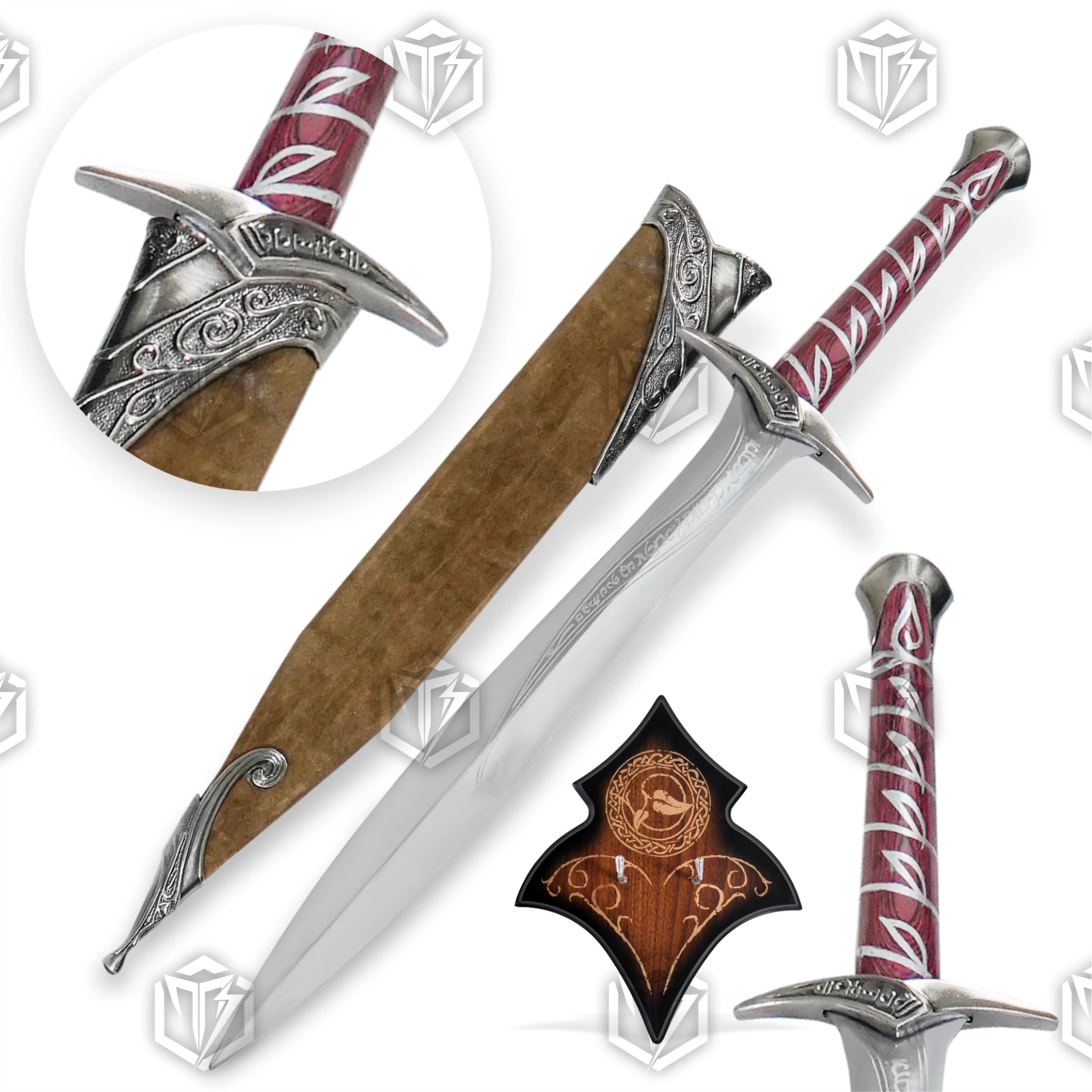 Premium Sting Elven Legacy Sword LOTR Replica with Mahogany Stand