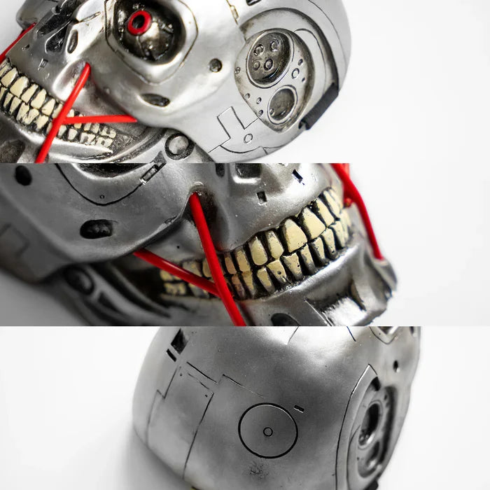 Angled view of detailed Terminator resin mask