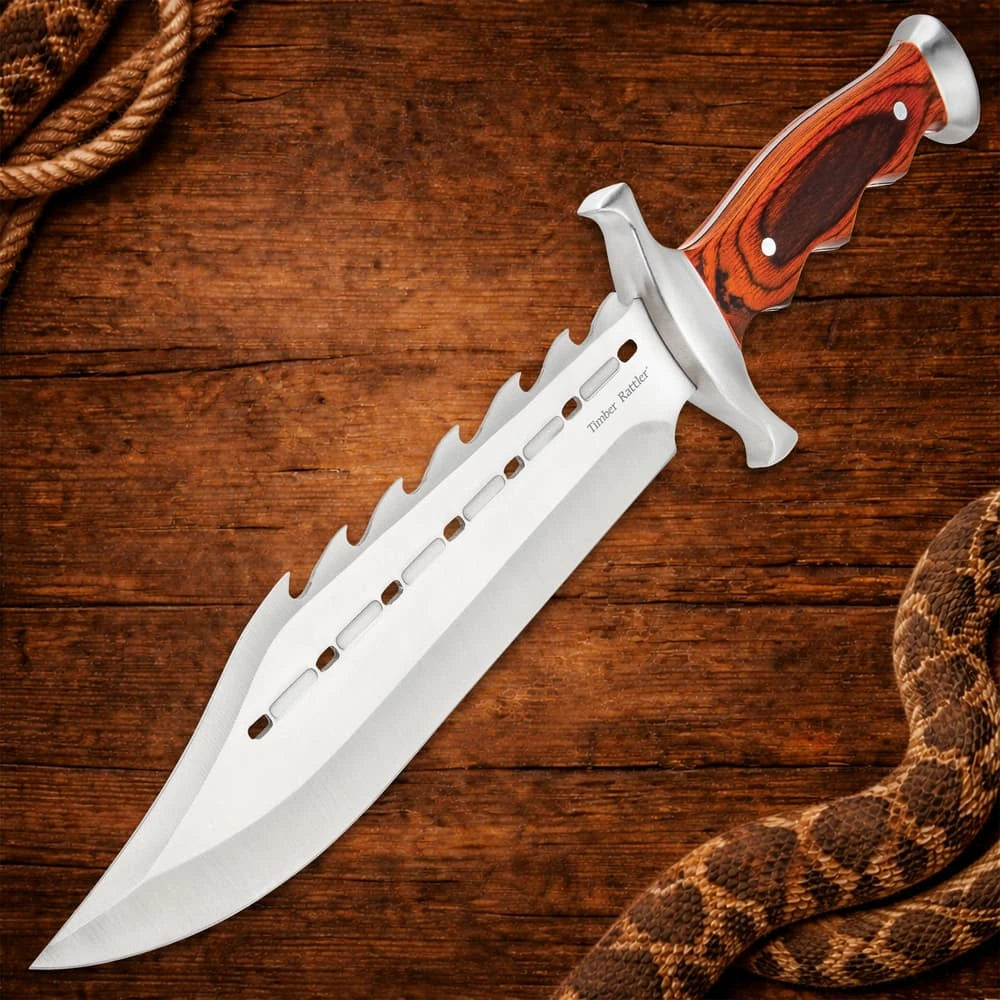 Timber Rattler Sinful Spiked Bowie Knife
