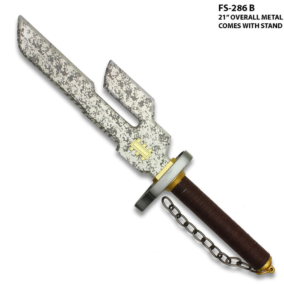 Full-length Toji Fushiguro Inverted Spear of Heaven display collectible from Jujutsu Kaisen showcasing premium stainless steel craftsmanship, decorative display finish, anime-inspired detailing, matching sheath, and exceptional presentation for anime collectors, cosplay enthusiasts, photography studios, gaming room décor, and display collections.