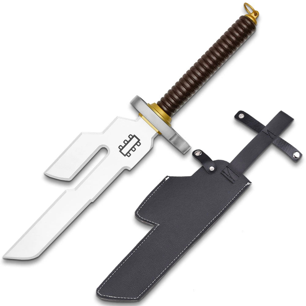 Toji Fushiguro Inverted Spear of Heaven display collectible presented with its matching decorative sheath, creating an impressive centerpiece for anime collections, gaming room displays, cosplay photography, collector shelves, streaming backgrounds, convention exhibits, and themed home décor inspired by Jujutsu Kaisen.