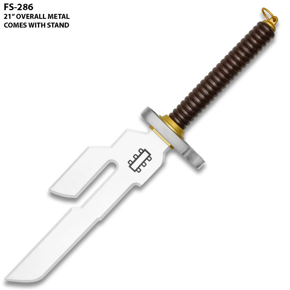 Full-length Toji Fushiguro Inverted Spear of Heaven display collectible from Jujutsu Kaisen showcasing premium stainless steel craftsmanship, decorative display finish, anime-inspired detailing, matching sheath, and exceptional presentation for anime collectors, cosplay enthusiasts, photography studios, and gaming room décor.