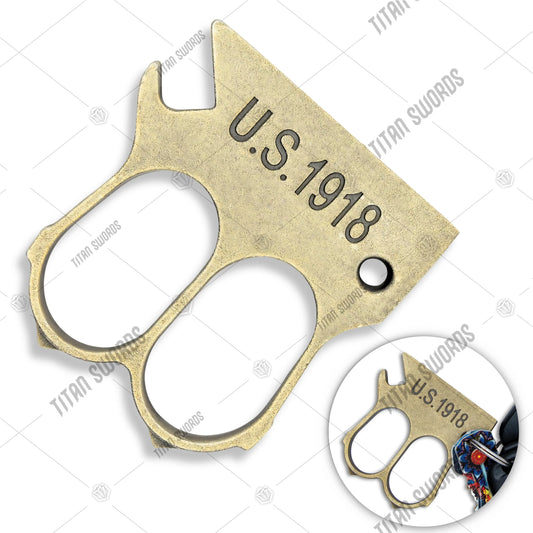 Premium Trench Bottle Opener One-Piece Antique Brass U.S. 1918 with brass.