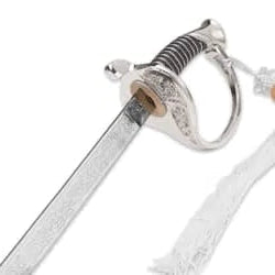 USMC ceremonial saber with 29-inch embossed stainless blade and faux leather scabbard
