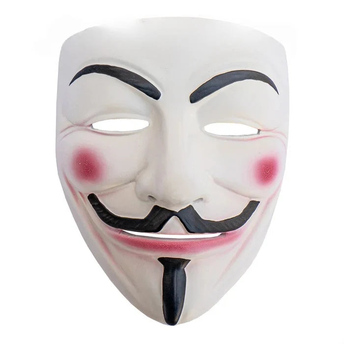 V Guy Fawkes Mask in handmade resin showing the complete front design