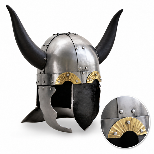 Viking Horned Saga Helmet Prop Replica – Norse Warrior Display Collectible Titan Swords