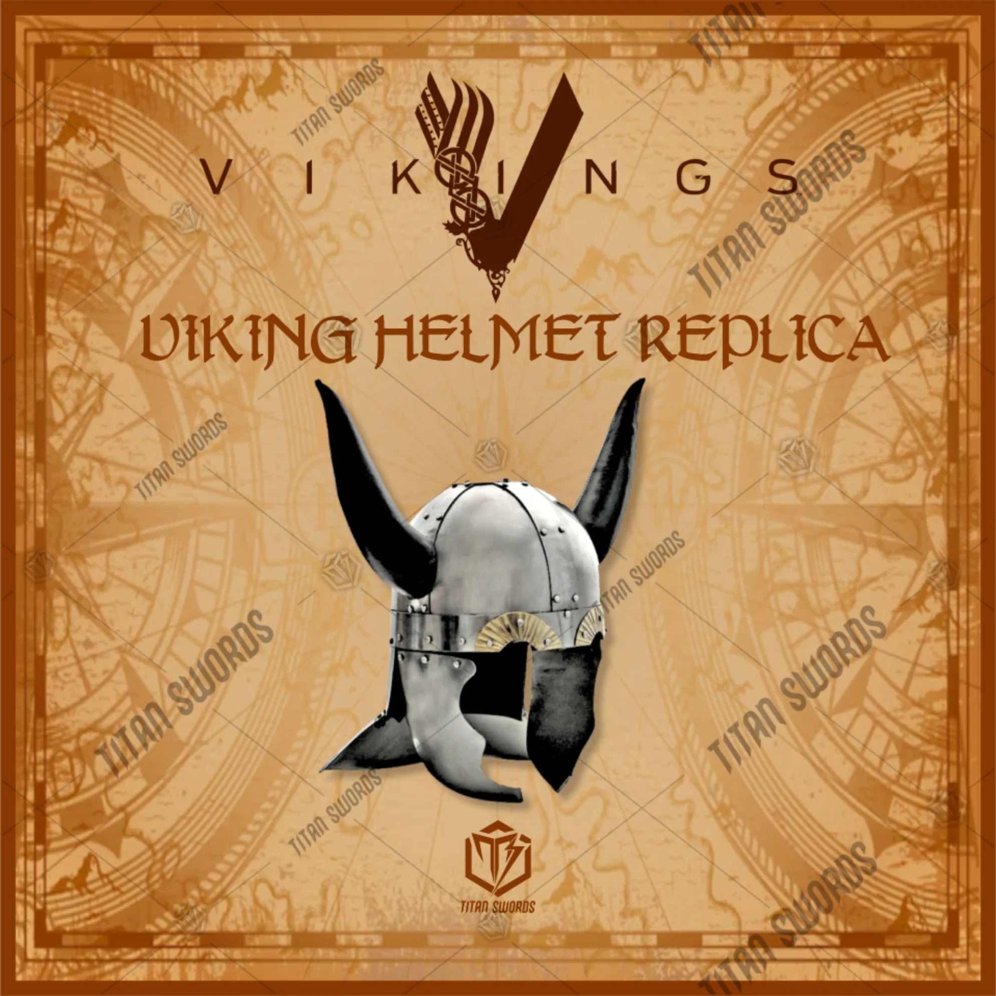 Premium Viking Leather Horned Helmet Replica with high-carbon stainless steel.