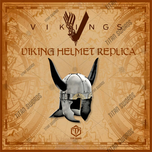 Premium Viking Leather Horned Helmet Replica with high-carbon stainless steel.