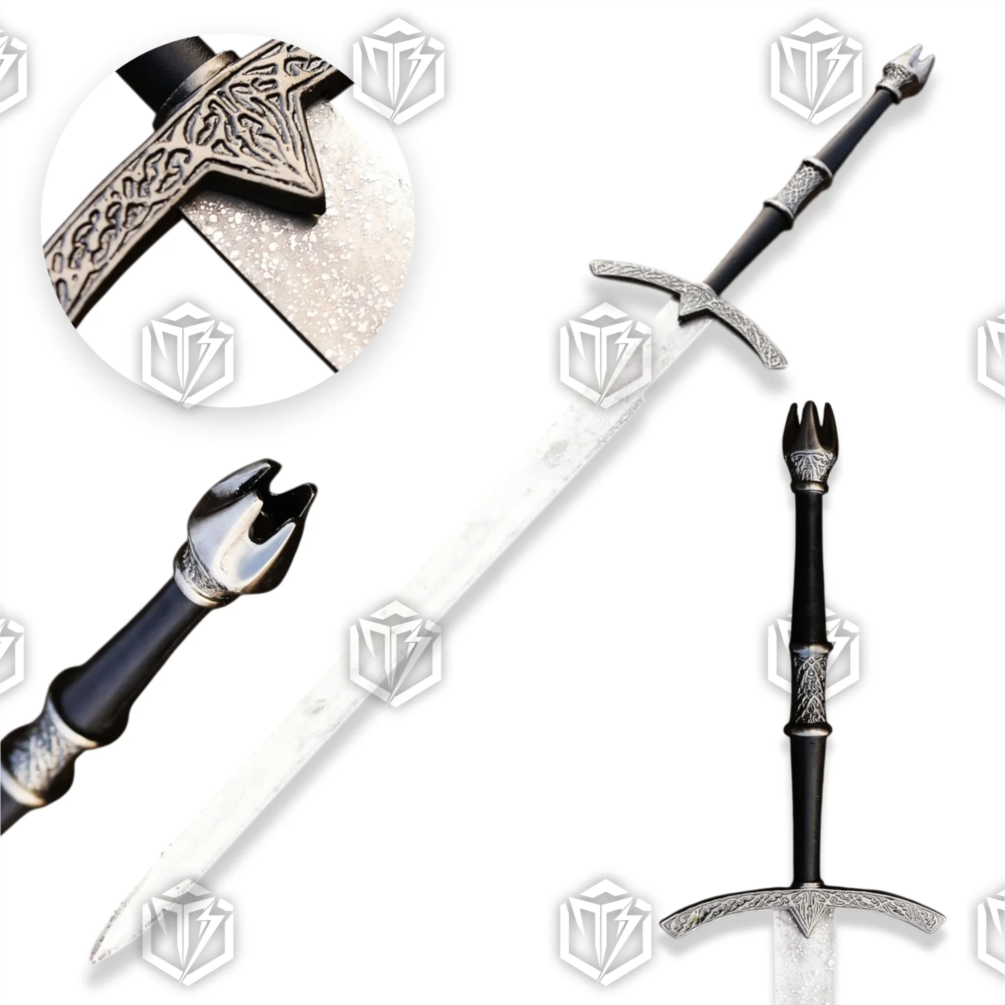 Premium Witch King Nazgûl Dominion Sword Replica LOTR with Ebony Stand